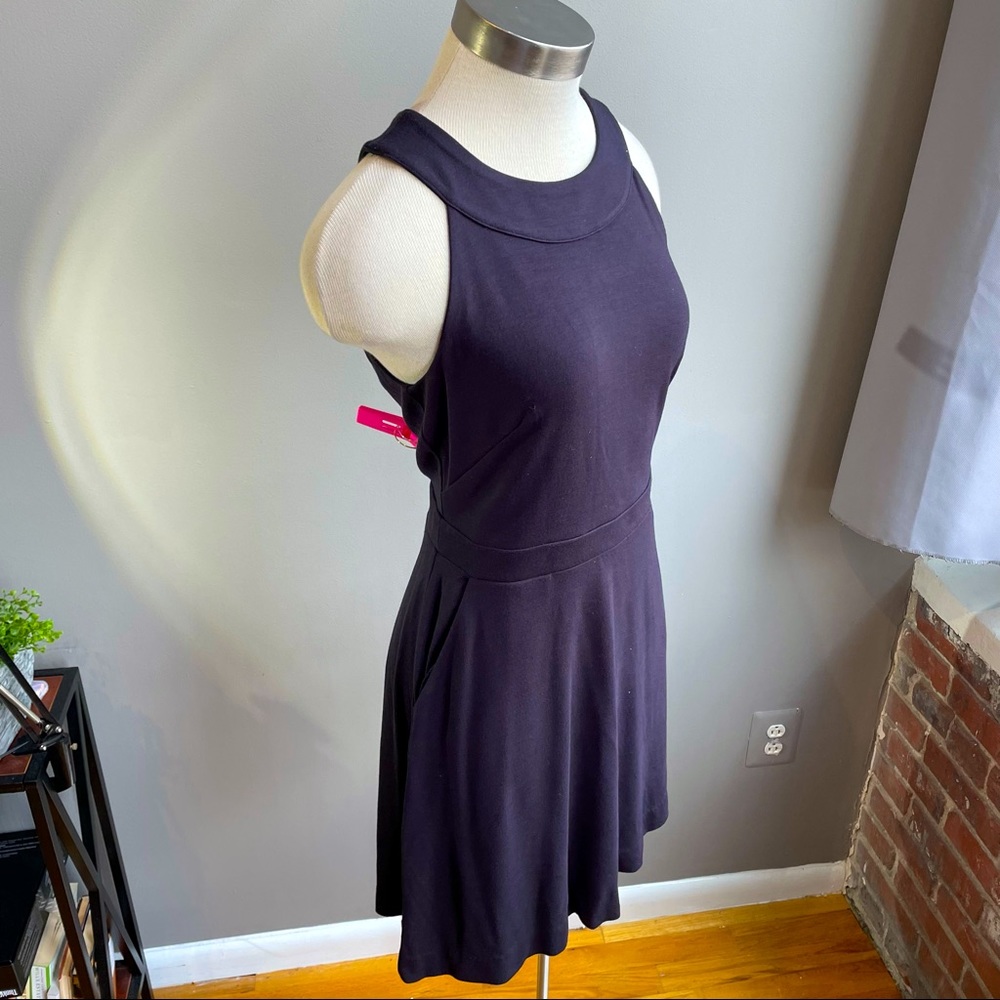 NWT Loft Mini Black Work Dress, High scoop neck, size 4.